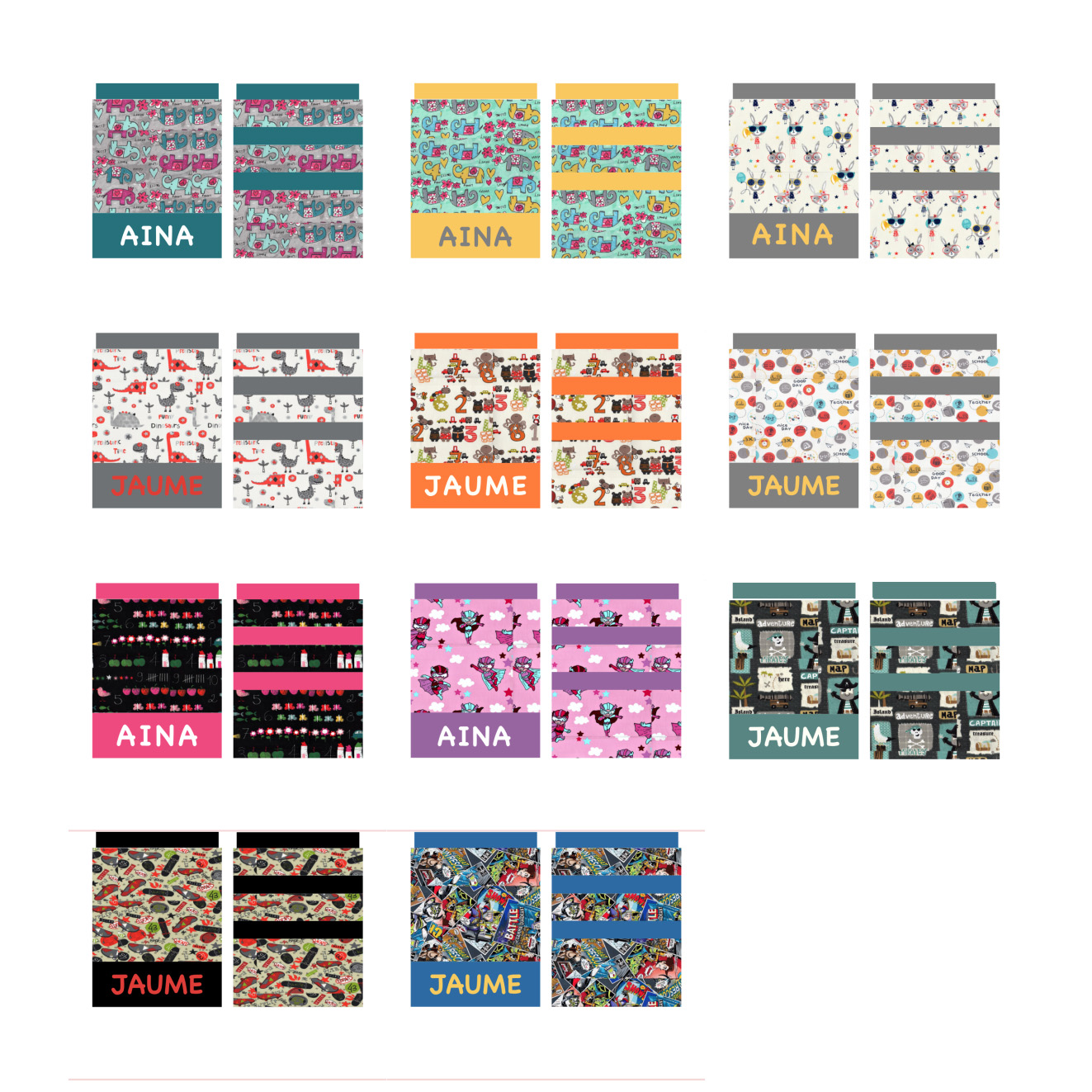 Combinació teles bosses - Nom Combinació teles bosses - Nom