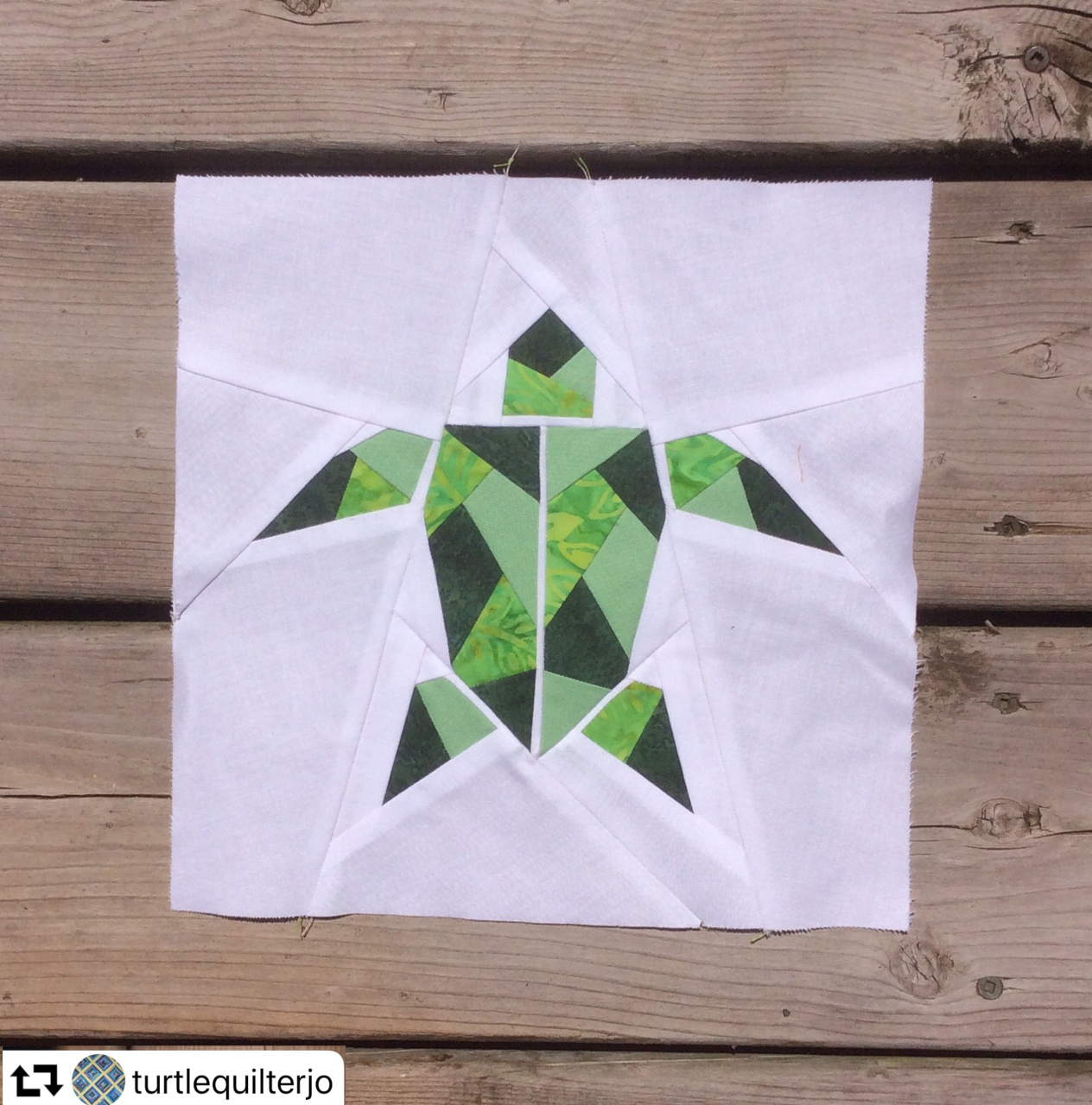Turtle Origami Foundation Paper Piecing Pattern Plain - Turtlequilterjo - 2