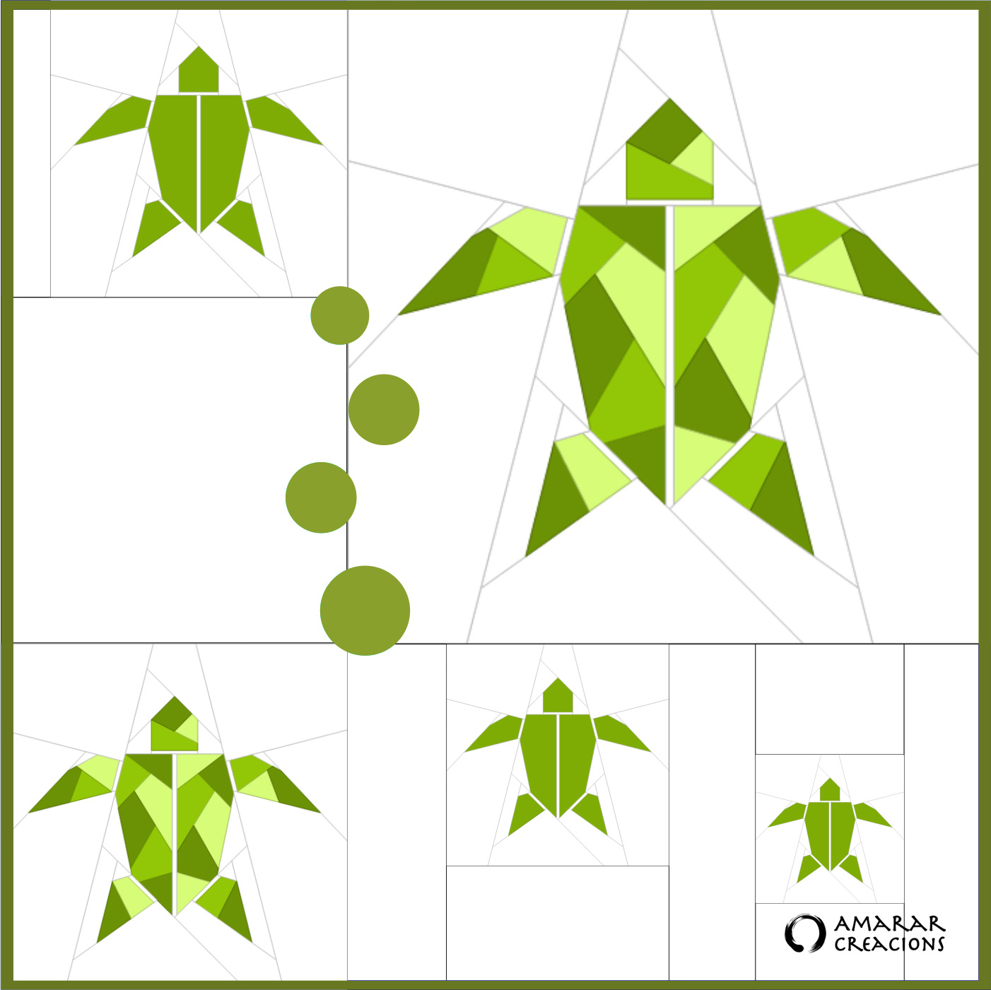 Quilt Animals Origami TORTUGA -AC-013XX - Grafic