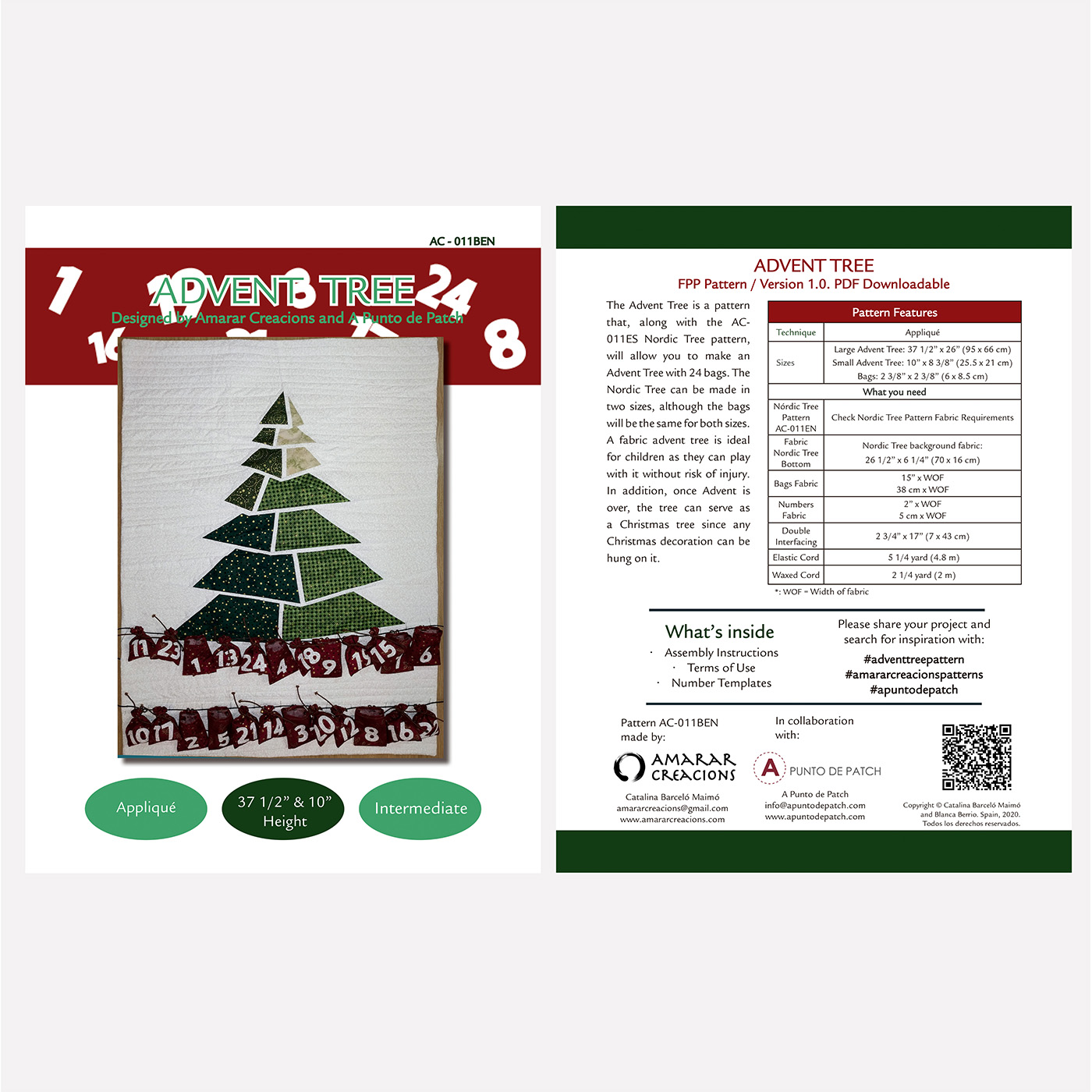 Covers Advent Tree Pattern AC-011BEN - English - Letter