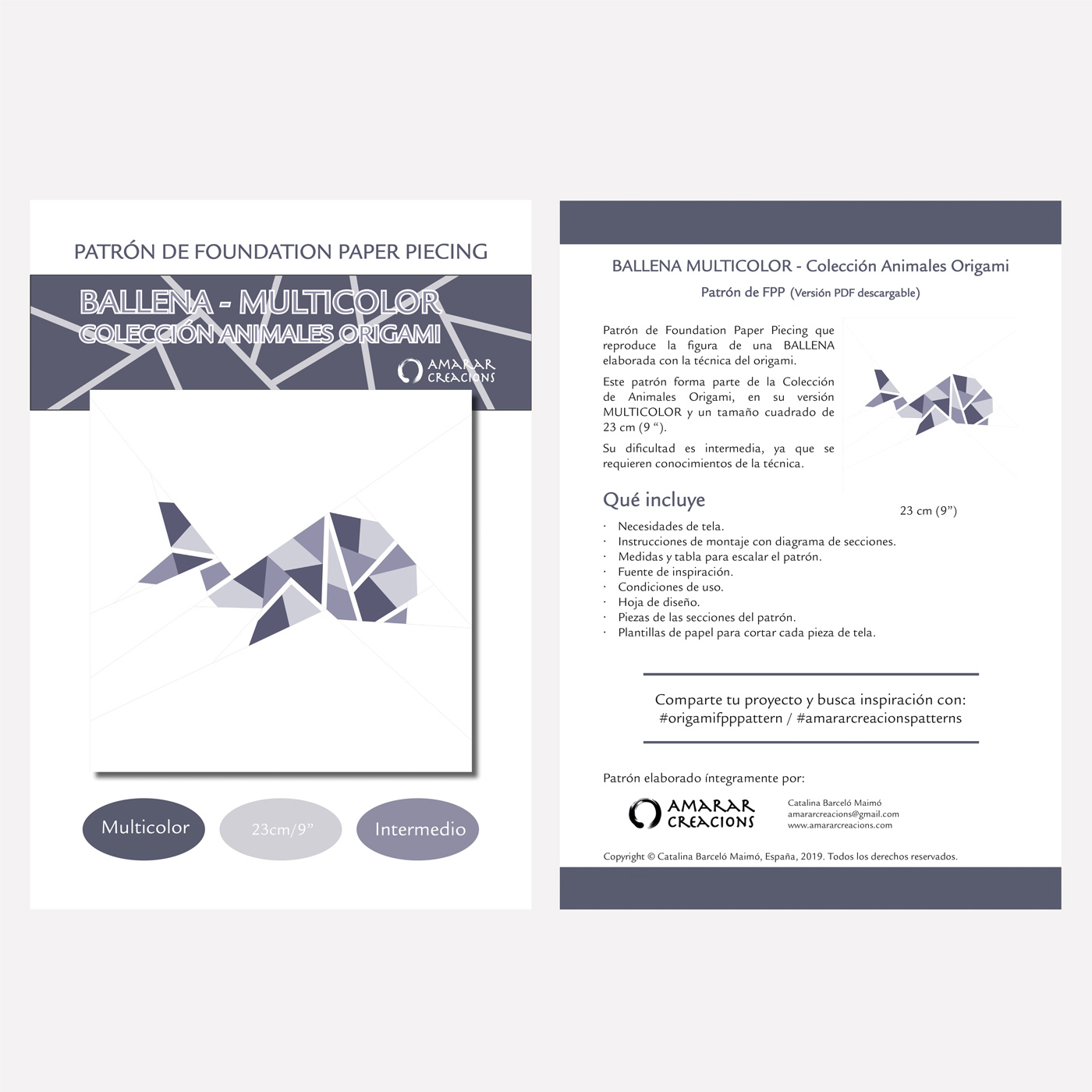 Whale Origami Animals Collection Fpp Pattern Pdf Downloadable